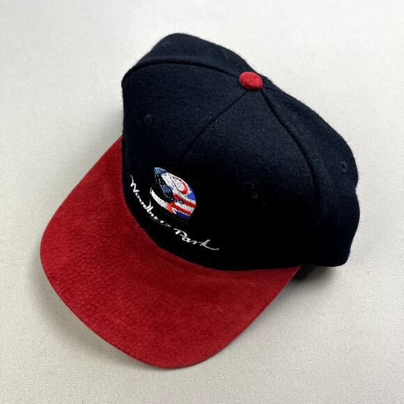 Vintage Woodbury Park Racing Hat Cap Strapback Black Golf Course Museum UK 90s - Picture 1 of 6